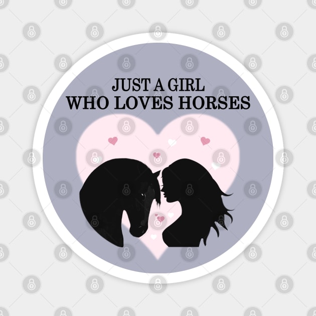 Horse Lover Girl Magnet by KC Morcom aka KCM Gems n Bling aka KCM Inspirations